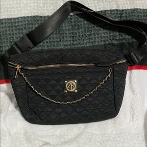 Elegant Black Quilted Crossbody Bag with Gold Chain by